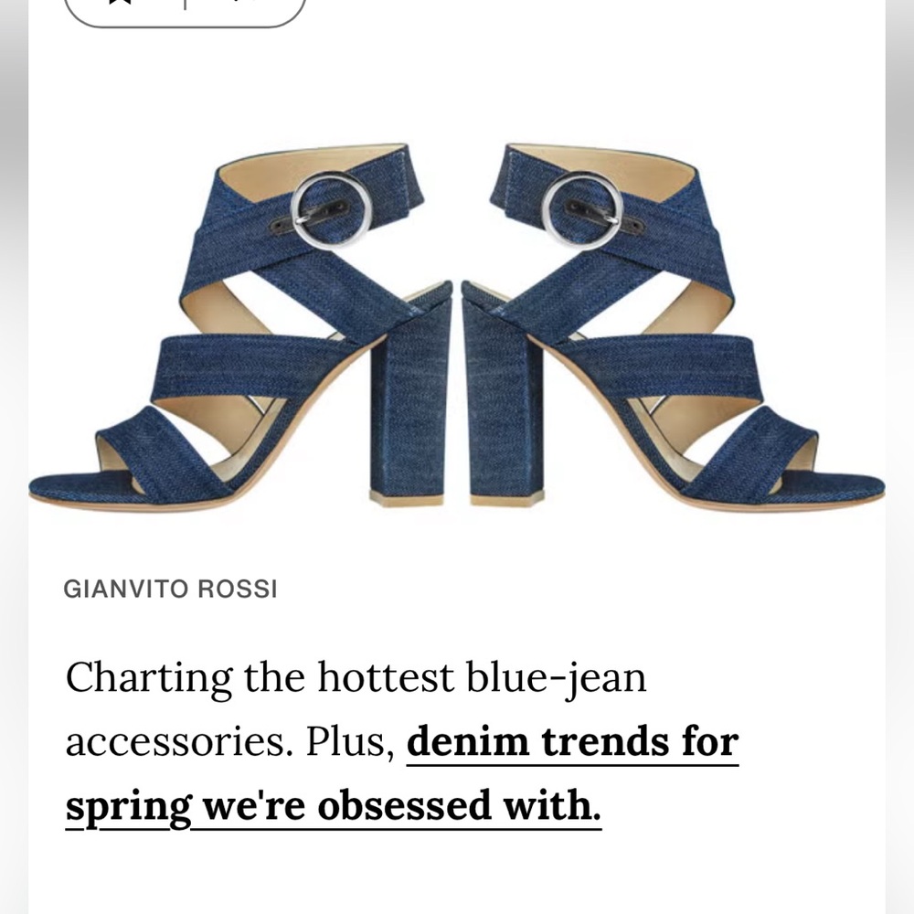 Gianvito Rossi “Rylee” Denim Block heel euro 39